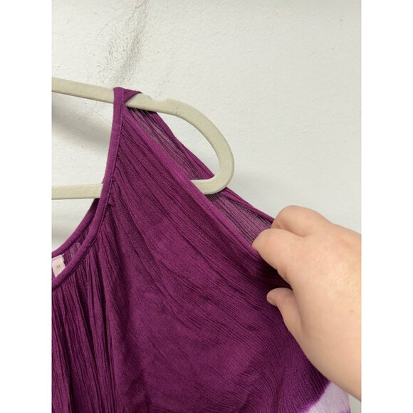Soft Surroundings 3X Purple & White Tie-Dye Cold Shoulder Top plus size - Picture 4 of 8